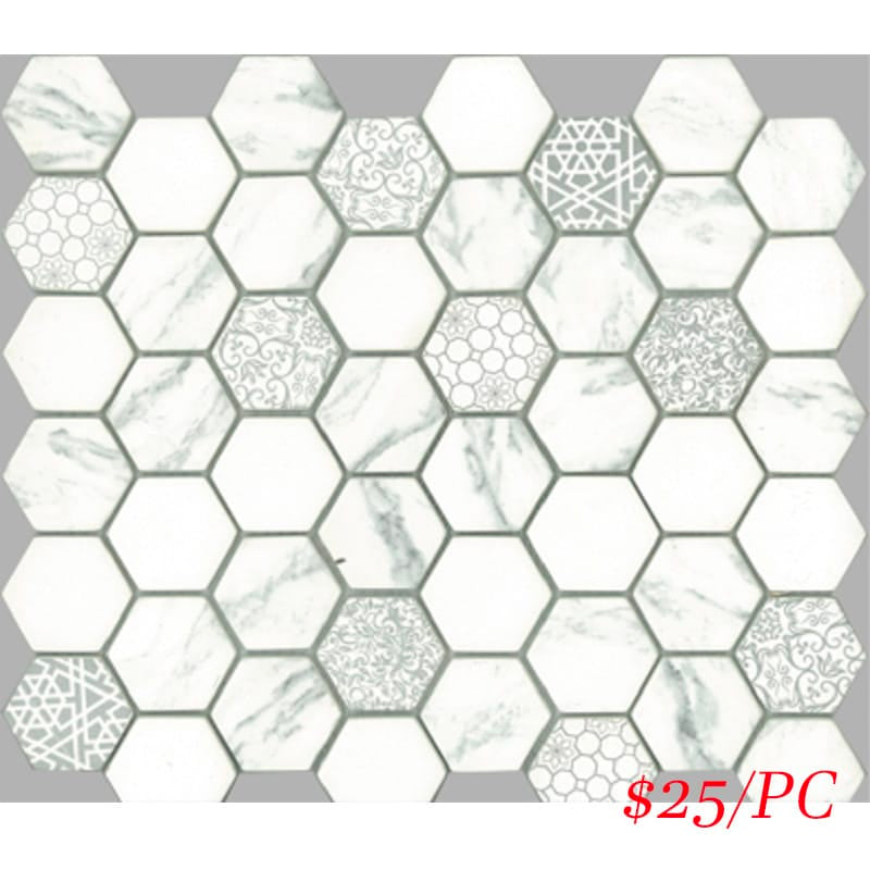 Victiles Tile SIG003 SIGNATURE HEXAGON WHITE SATIN 300X300MM