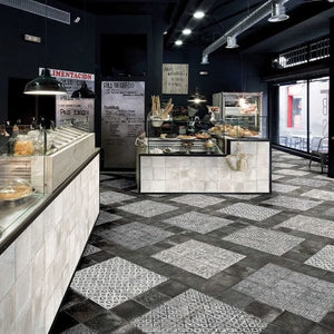 Victiles Tile MARI0031   MAIOLICHE CEMENTINE 900 NERO PLAIN 200X200MM NOVNE MADE IN ITALY