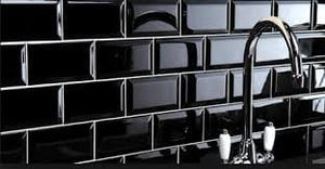 Victiles Tile DS0016 URBAN SUBWAY BEVELLED BLACK MATT 75X300MM
