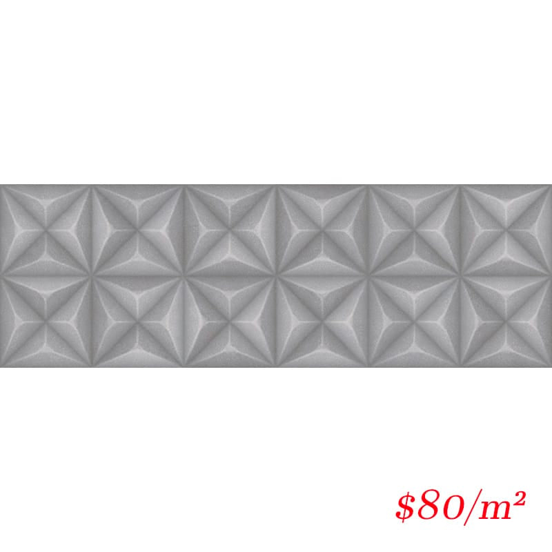 Victiles Tile SENGY310 60616 SENSORIAL DIAMOND GREY MATT 333X1000MM