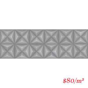 Victiles Tile SENGY310 60616 SENSORIAL DIAMOND GREY MATT 333X1000MM