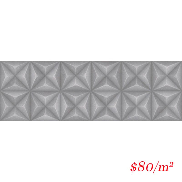 Victiles Tile SENGY310 60616 SENSORIAL DIAMOND GREY MATT 333X1000MM