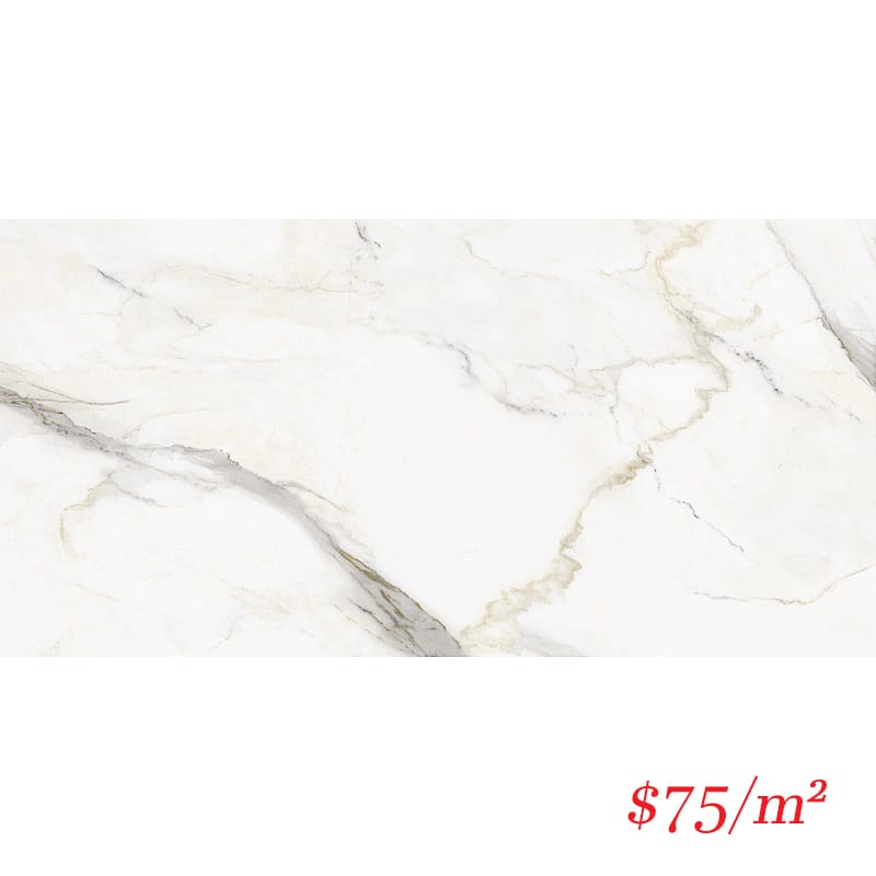 Victiles Tile 612LMNCGP 60598 LUMINA CALACATTA GOLD POLISHED 600X1200MM