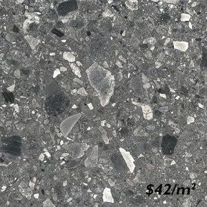 Victiles Tile T/CESTDGM6060 ENTIVA CEPPO STONE DARK GREY MATT SMART-TECH 600*600mm REC.