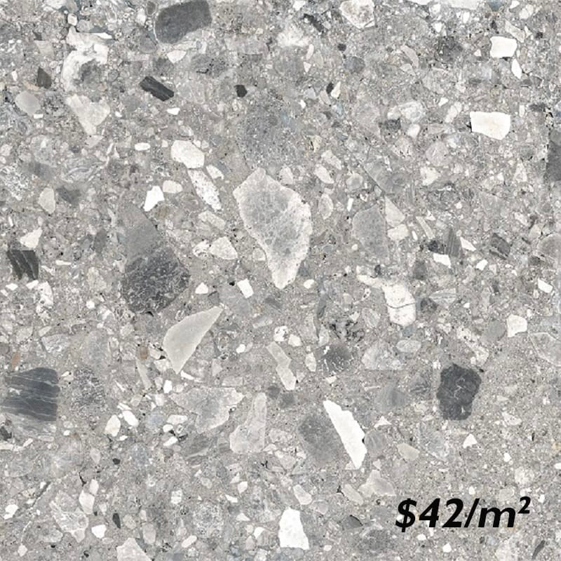 Victiles Tile T/CESTMGM6060 ENTIVA CEPPO STONE MEDIUM GREY MATT SMART-TECH 600*600mm REC.