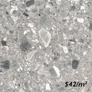 Victiles Tile T/CESTMGM6060 ENTIVA CEPPO STONE MEDIUM GREY MATT SMART-TECH 600*600mm REC.
