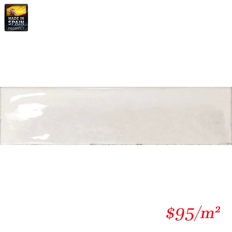 Victiles Tile EQU0015 SPLENDOURS SUBWAY WHITE GLOSS 75X300mm Made In Spain