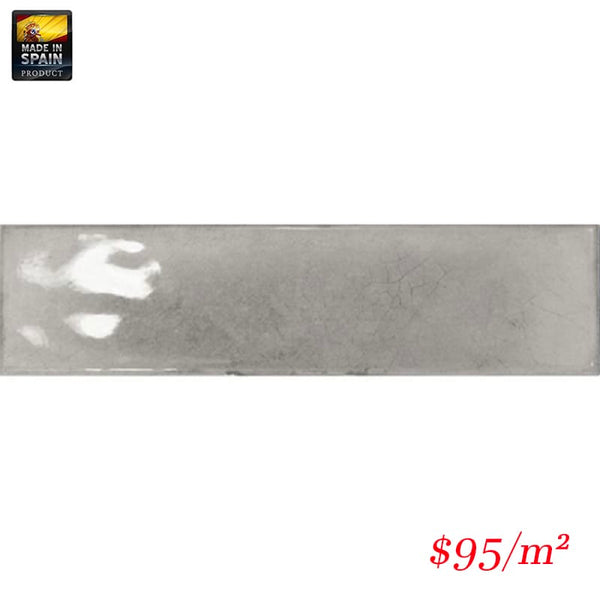 Victiles Tile EQU0017 SPLENDOURS SUBWAY GREY GLOSS 75X300mm Made In Spain