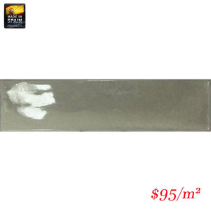 Victiles Tile EQU0018 SPLENDOURS SUBWAY GREEN GLOSS 75X300mm Made In Spain