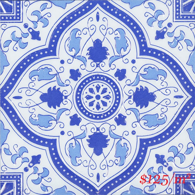 Victiles Tile 2MORPEBL T210404 MOROCCO PERSIAN BLUE GLOSS 200X200MM