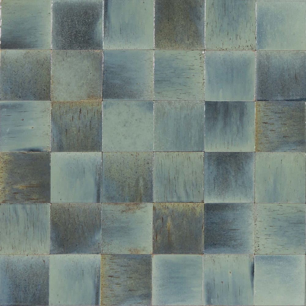 Victiles Tile 1GLEBLG GLEEZE TURCHESE BLUE GLOSS 100X100MM Made in Italy