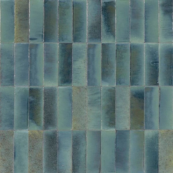 Victiles Tile 515GLEBLG GLEEZE TURCHESE BLUE GLOSS 50X150MM Made in Italy