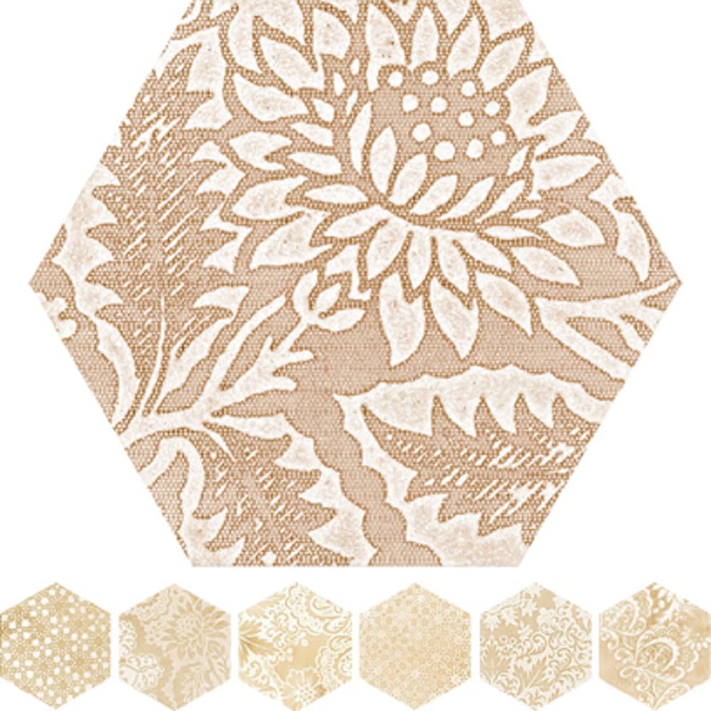 Victiles Tile 6OPPBEHD XG-6001-D OPPORTUNITY BEIGE HEXAGON DECOR 600X520MM