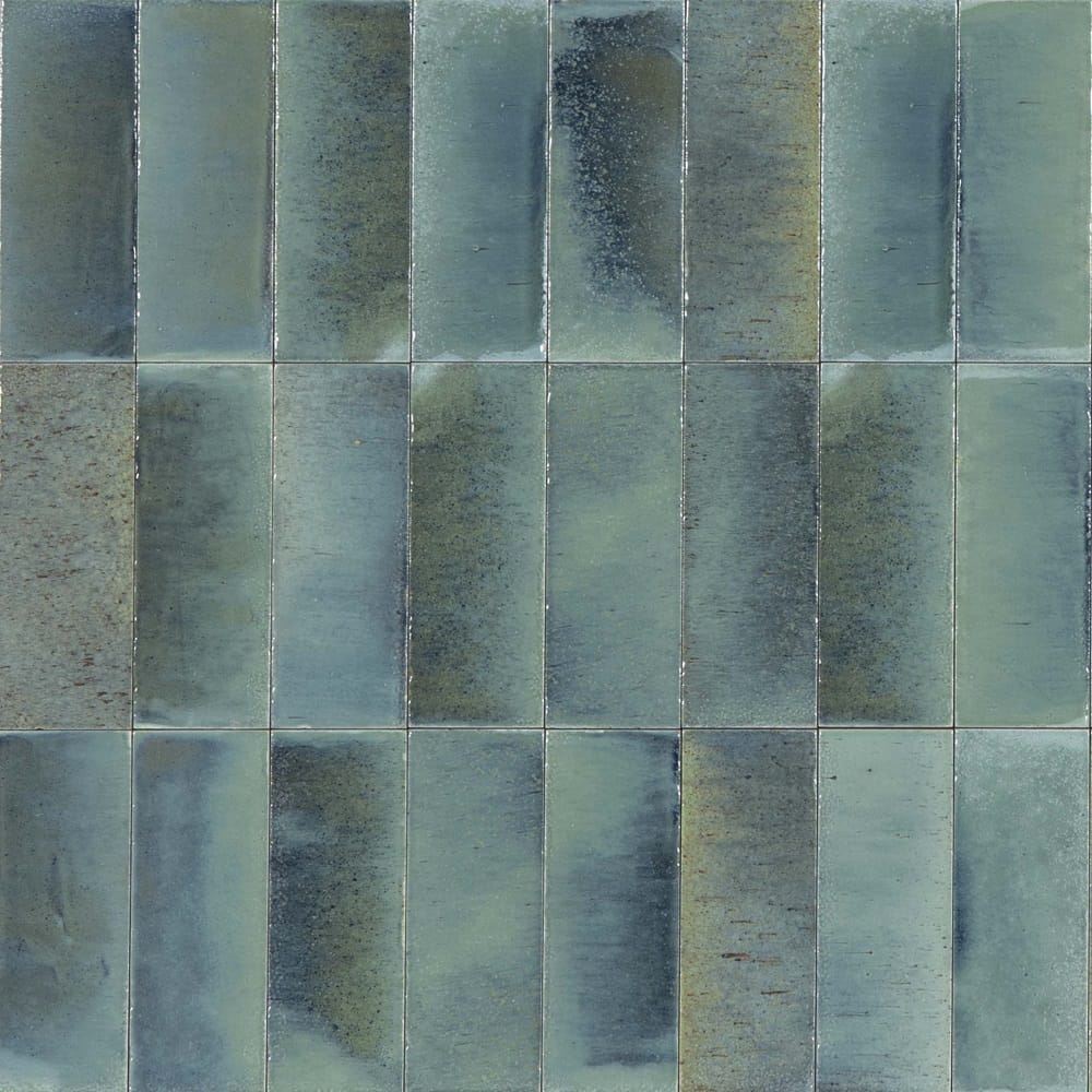 Victiles Tile 720GLEBLG GLEEZE TURCHESE BLUE GLOSS 75X200MM Made in Italy