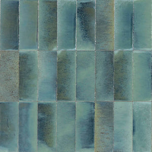 Victiles Tile 720GLEBLG GLEEZE TURCHESE BLUE GLOSS 75X200MM Made in Italy