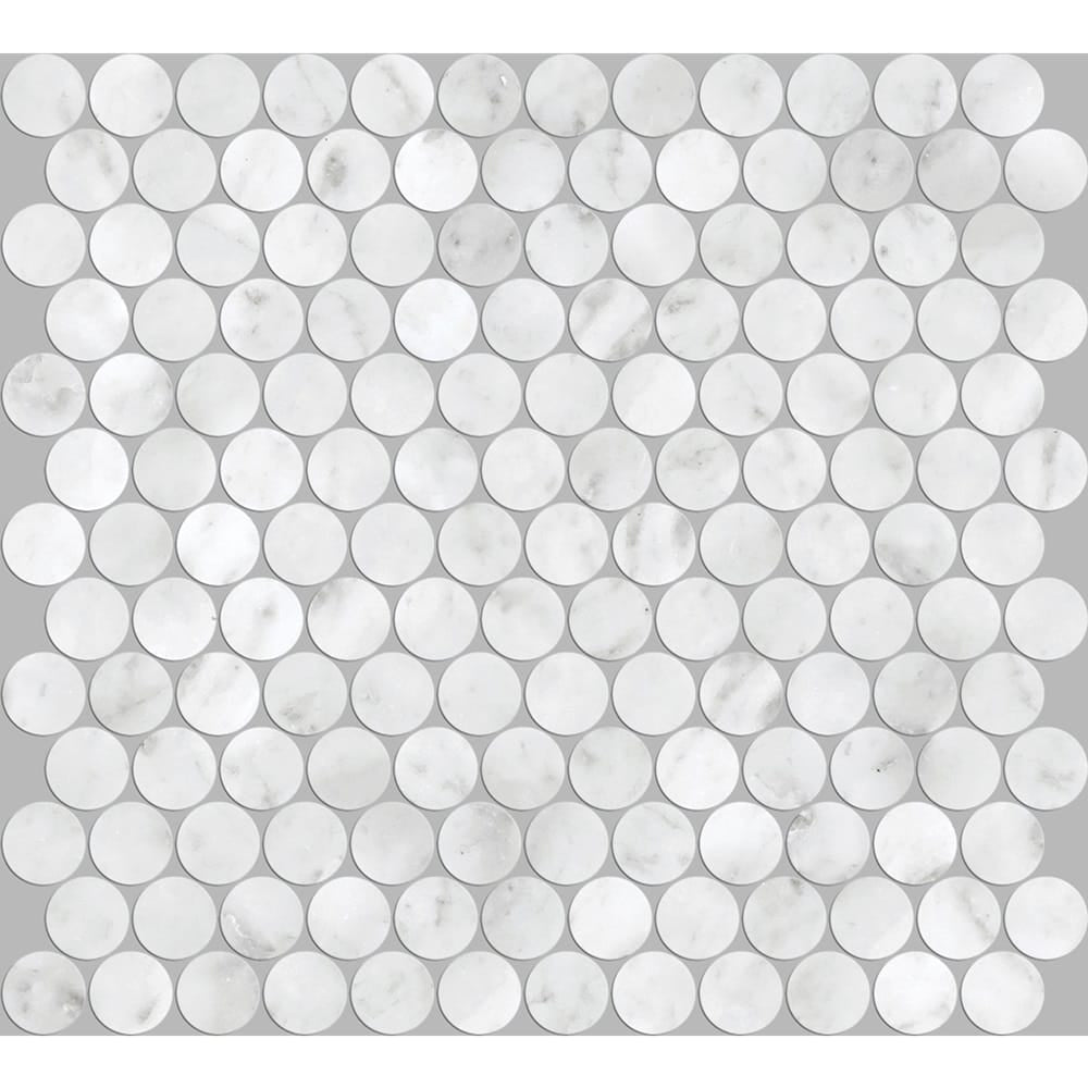 Victiles Tile ART003 PR23CA-H ARTEMIS CARRARA WHITE PENNY ROUND HONED 23X23MM (300X300mm per sheet)