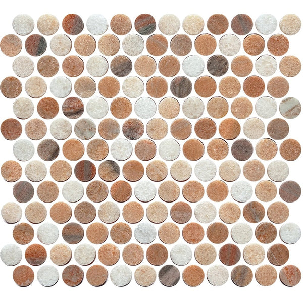 Victiles Tile ART019 ARTEMIS ROSA PORTOGALLO PENNY ROUND HONED 23X23 (300X300mm per sheet)