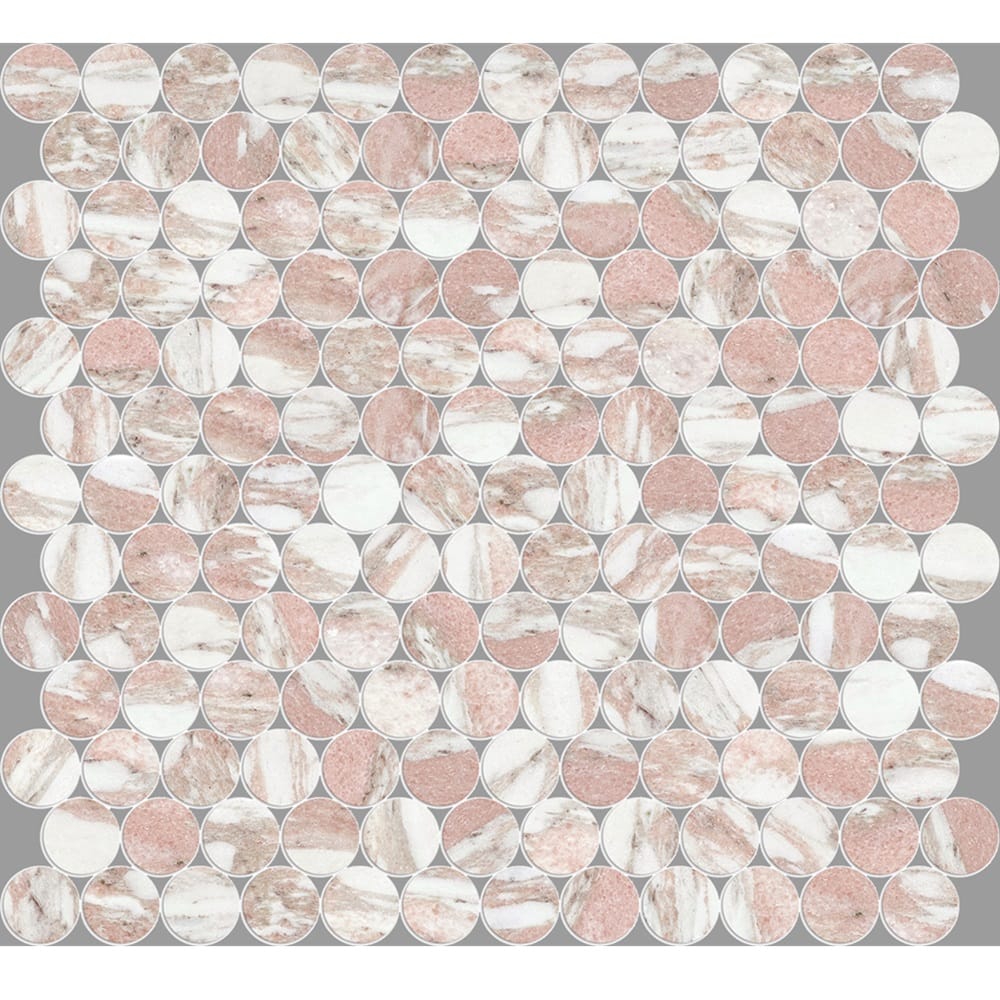 Victiles Tile ART027 PR23NP-H ARTEMIS NORWEGIAN PINK PENNY ROUND HONED 23X23MM (300X300mm per sheet)