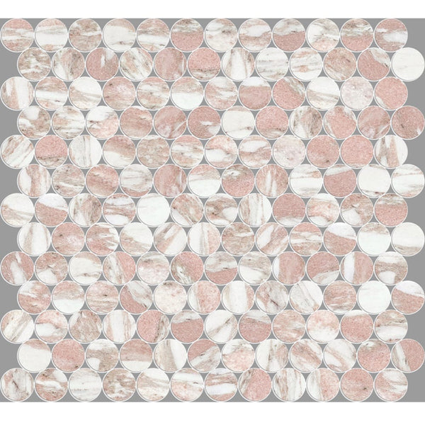Victiles Tile ART027 PR23NP-H ARTEMIS NORWEGIAN PINK PENNY ROUND HONED 23X23MM (300X300mm per sheet)