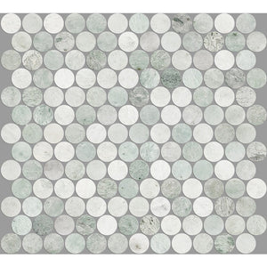 Victiles Tile ART032 PR23MG-H ARTEMIS MING GREEN PENNY ROUND HONED 23X23MM (300X300mm per sheet)