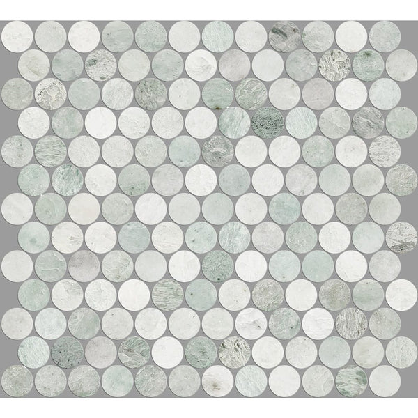Victiles Tile ART032 PR23MG-H ARTEMIS MING GREEN PENNY ROUND HONED 23X23MM (300X300mm per sheet)