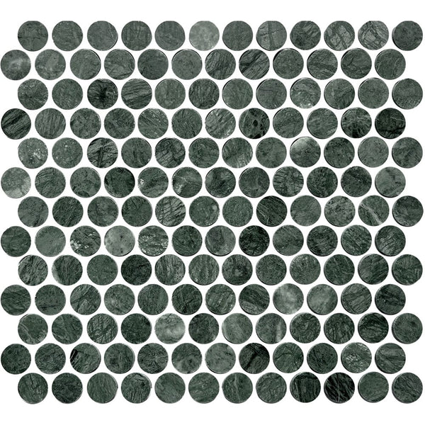 Victiles Tile ART033 ARTEMIS INDIAN GREEN PENNY ROUND HONED 23X23 (300X300mm per sheet)