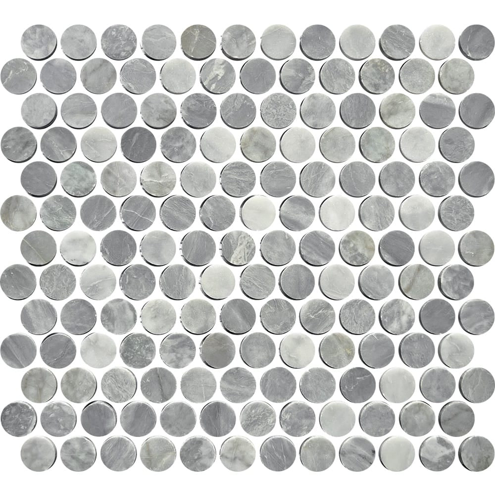 Victiles Tile ART058 ARTEMIS CARRARA GREY PENNY ROUND HONED 23X23 (300X300mm per sheet)
