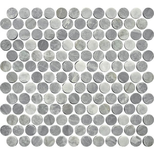 Victiles Tile ART058 ARTEMIS CARRARA GREY PENNY ROUND HONED 23X23 (300X300mm per sheet)