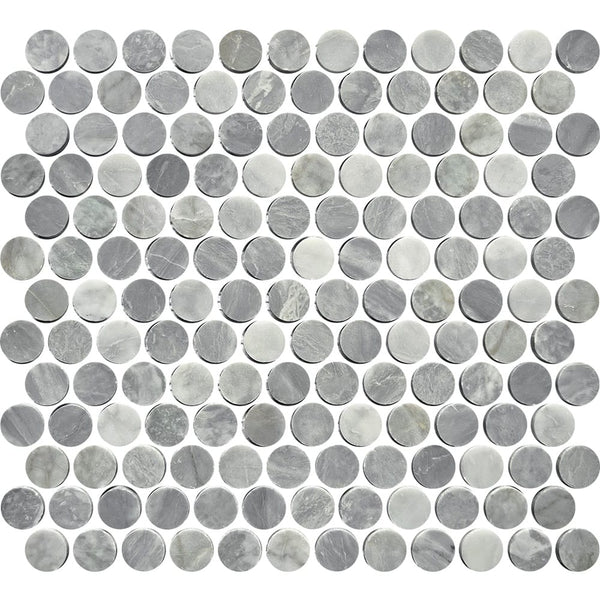 Victiles Tile ART058 ARTEMIS CARRARA GREY PENNY ROUND HONED 23X23 (300X300mm per sheet)