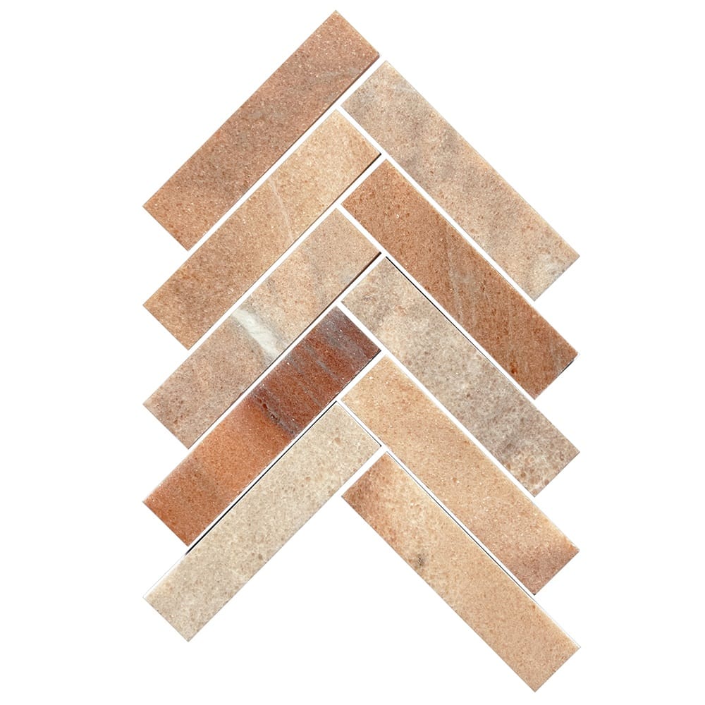 Victiles Tile ART219 ARTEMIS ROSA PORTOGALLO HERRINGBONE HONED 35X150 (235x240mm per Sheet)