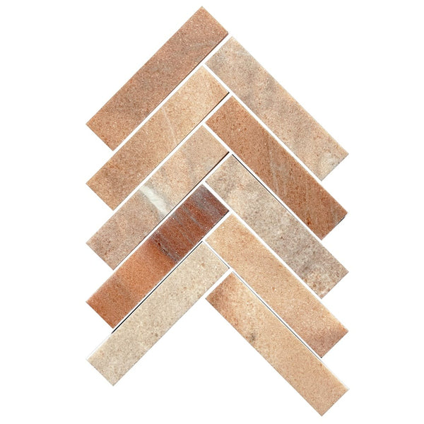 Victiles Tile ART219 ARTEMIS ROSA PORTOGALLO HERRINGBONE HONED 35X150 (235x240mm per Sheet)