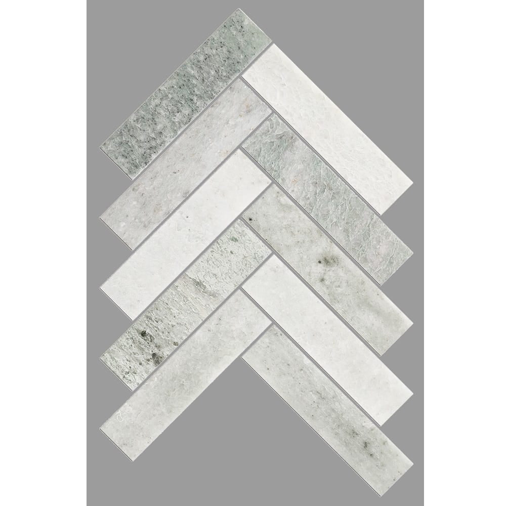 Victiles Tile ART232 HB35150MG-H ARTEMIS MING GREEN HERRINGBONE HONED 35X150MM (235x240mm per Sheet)