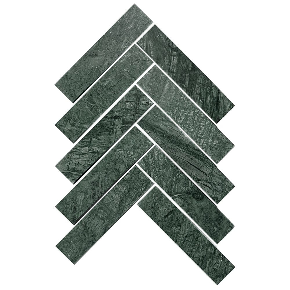 Victiles Tile ART233 ARTEMIS INDIAN GREEN HERRINGBONE HONED 35X150 (235x240mm per Sheet)