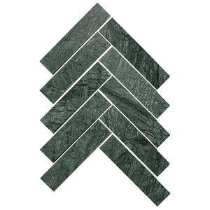 Victiles Tile ART233 ARTEMIS INDIAN GREEN HERRINGBONE HONED 35X150 (235x240mm per Sheet)