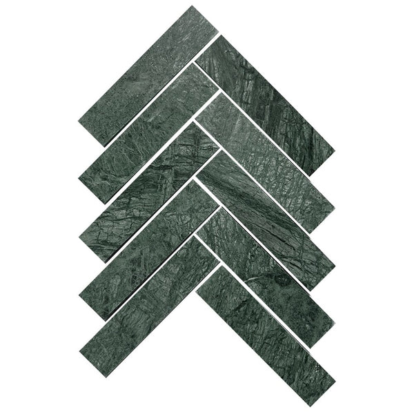 Victiles Tile ART233 ARTEMIS INDIAN GREEN HERRINGBONE HONED 35X150 (235x240mm per Sheet)