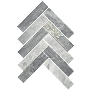 Victiles Tile ART258 ARTEMIS CARRARA GREY HERRINGBONE HONED 35X150 (235x240mm per Sheet)