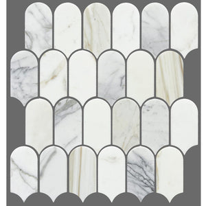 Victiles Tile ART401 ARTEMIS CALACATTA GOLD FEATHER HONED 50X103 (330x330mm per Sheet)