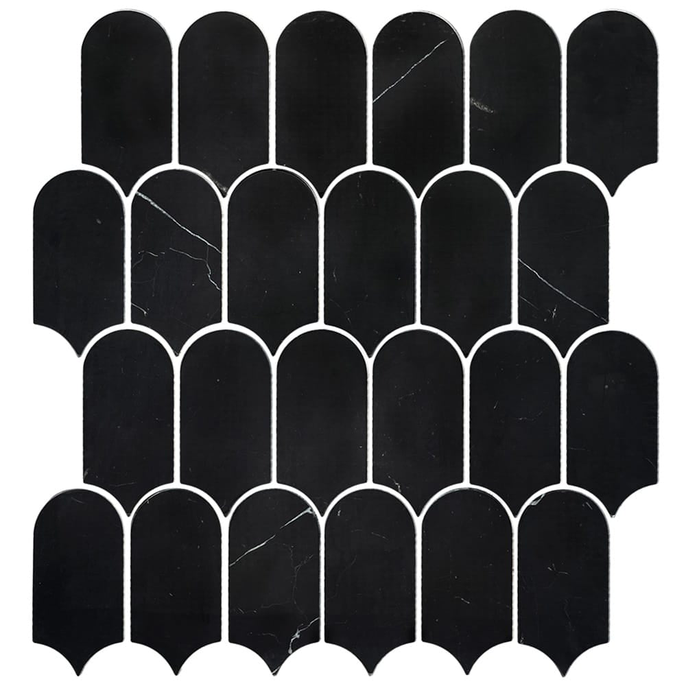 Victiles Tile ART409 ARTEMIS NERO MARQUINA FEATHER HONED 50X103 (330x330mm per Sheet)