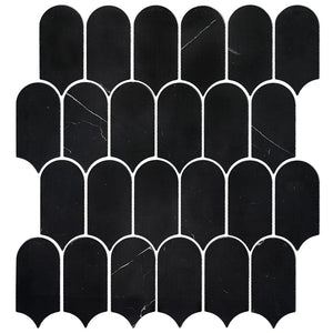 Victiles Tile ART409 ARTEMIS NERO MARQUINA FEATHER HONED 50X103 (330x330mm per Sheet)