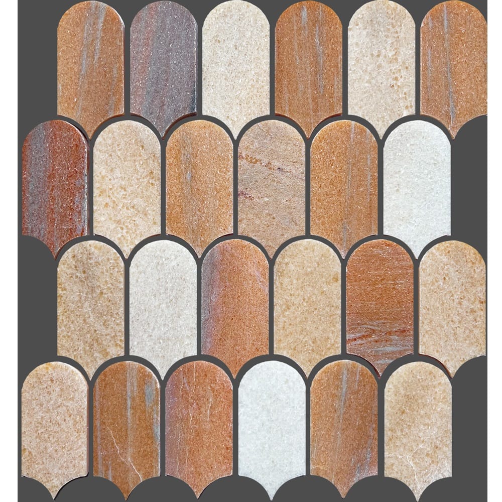 Victiles Tile ART419 ARTEMIS ROSA PORTOGALLO FEATHER HONED 50x103 (330x330mm per Sheet)