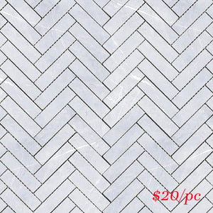 Victiles Tile BRABIAHER BRACCA BIANCO MATT HERRINGBONE 20X100MM (287X281MM)