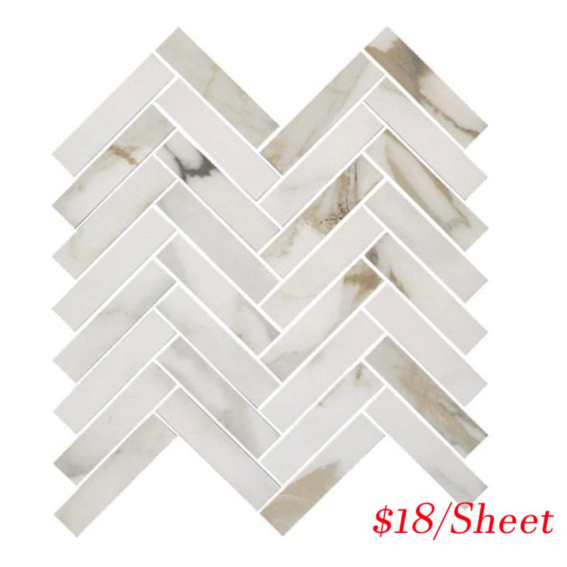 Victiles Tile CALOROHERM CALACUTTA ORO MATT HERRINGBONE 287X281MM MOSAIC