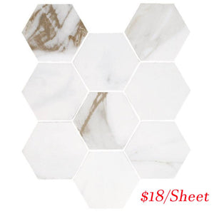 Victiles Tile CALOROHEXM CALACUTTA ORO MATT HEXAGON 292X252MM MOSAIC