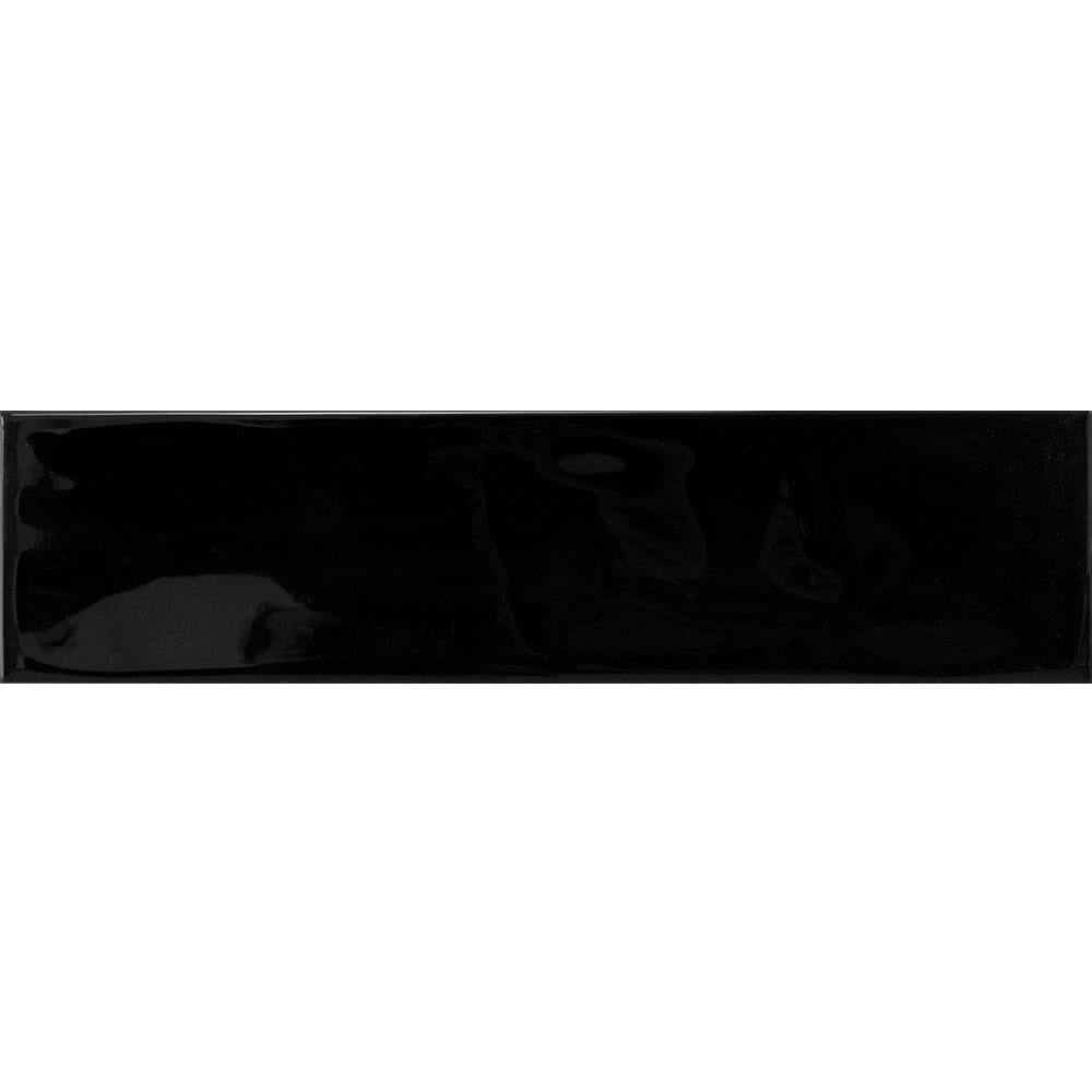 Victiles Tile EDG BLKWG EDGE BLACK WAVE 68x280MM GLOSS