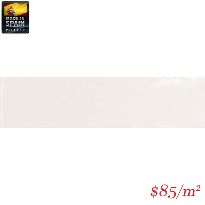 Victiles Tile EQU0007 COTTAGE SUBWAY WHITE GLOSS 75X300MM Made In Spain