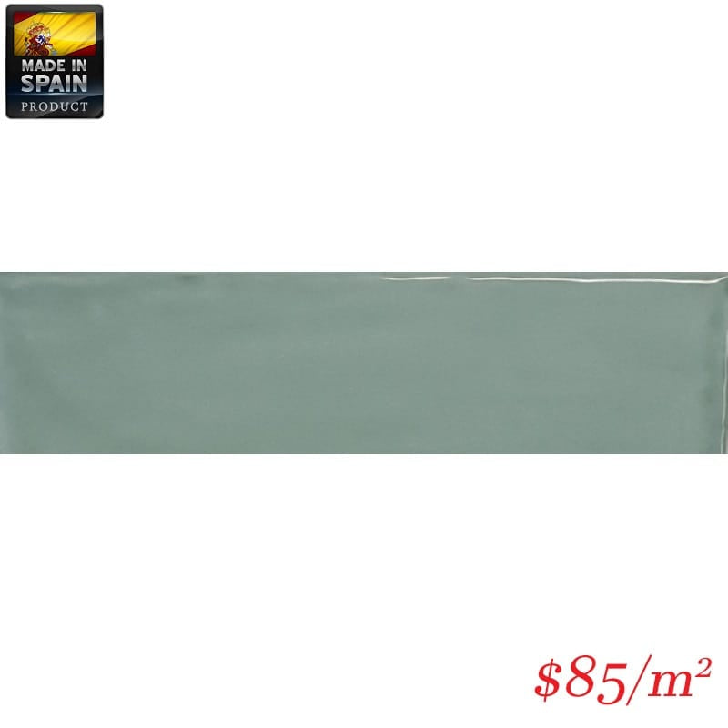 Victiles Tile EQU0012 COTTAGE SUBWAY JADE GLOSS 75X300MM Made In Spain