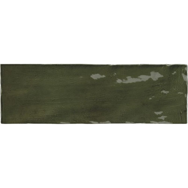 Victiles Tile EQU0033 LA RIVIERA BOTANICAL GREEN GLOSS SUBWAY 65X200mm Made In Spain