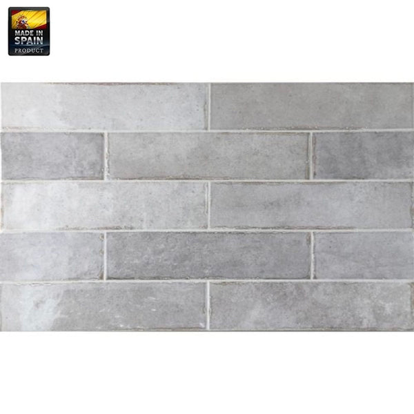 Victiles Tile EQU0046 TRIBECA GREY WHISPER GLOSS SUBWAY 60X246MM