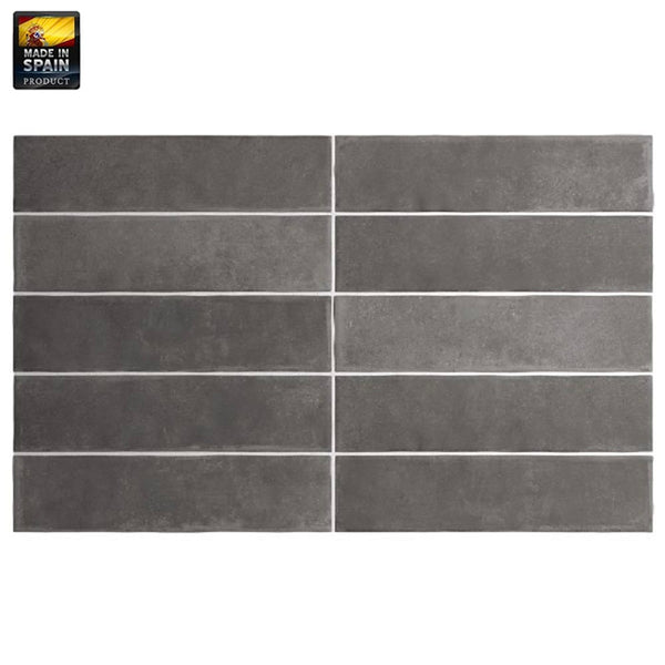 Victiles Tile EQU0063 ARGILE DARK MATT SUBWAY 60X246MM Made In Spain