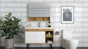 Victiles Tile FAD WHT26GU FADE WHITE 200X603MM GLOSS UNRECTIFIED